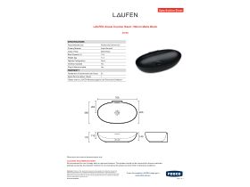 Specification Sheet - LAUFEN Alessi Counter Basin 700mm Matte Black