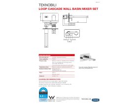 Technical Guide - Teknobili Loop Cascade Wall Basin Mixer Set 200mm Outlet Chrome (6 Star)