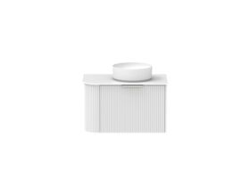 Supporting Image - Kado Neue Fluted Single Curve All Drawer 750mm Wall Hung Vanity with Centre Basin Durasein 12mm Top Ultra White