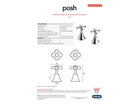Specification Sheet - Posh Bristol Basin Top Assembly Chrome Lead Free
