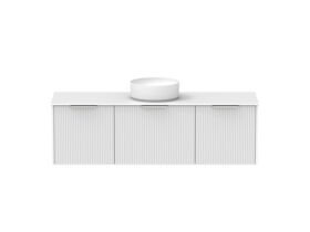 Supporting Image - Kado Neue Fluted Square All Drawer 1500mm Wall Hung Vanity with Centre Basin Durasein 12mm Top Ultra White