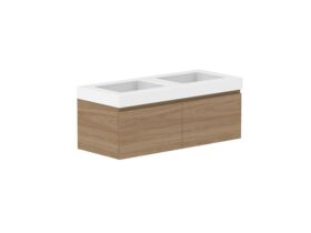 Supporting Image - Posh Domaine 1200mm Wall Hung Vanity Unit All-Drawer Double Bowl 90mm Top