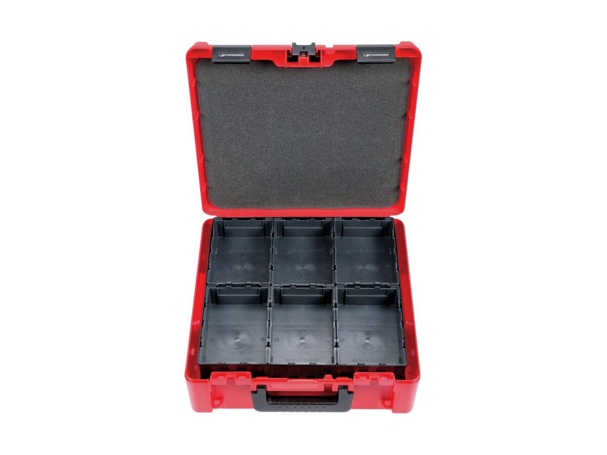 Rothenberger Rocase Fittings Box which includes 12 Roboxs and 2 Rotrays