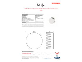 Specification Sheet - Milli Pure Progressive Shower / Bath Mixer Tap with Diamond Textured Handle Chrome
