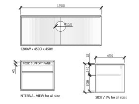 ISSY Halo I Vanity Unit with Two Doors and Internal Shelf, with Handle 1200widex450deepx450high