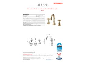 Specification Sheet - Kado Era Basin Set Fixed Cross Handles Brass Gold (5 Star) Lead Free