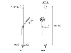 Nikles Pearl 105 Single Water Rail Shower