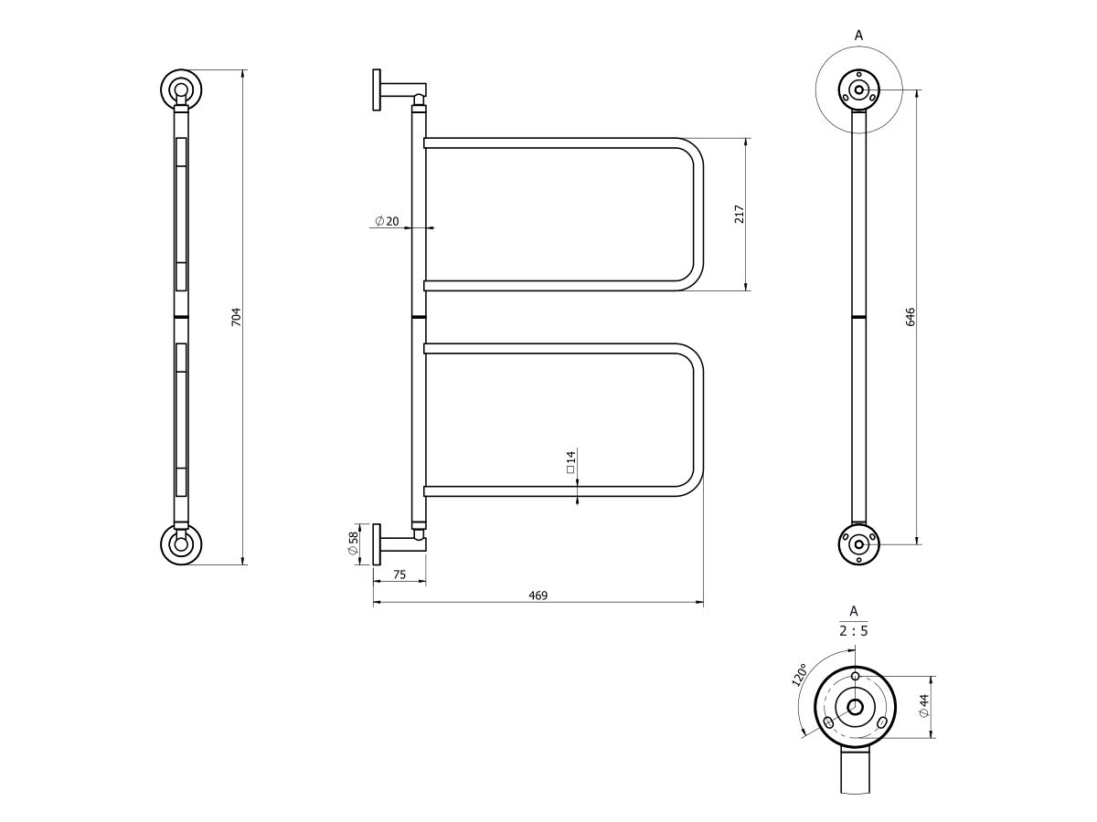 Milli Marle Edit Multi Towel Rail Swivel Small