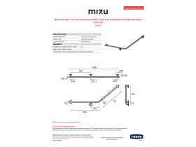 Specification Sheet - Mizu Drift 840 x 715 x 40 Degree Accessible Toilet Grab Rail Modular Left Hand Brushed Gunmetal