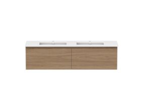 Hero - Posh Domaine 1500mm Wall Hung Vanity Unit All-Drawer Double Bowl Matte White Ceramic Top