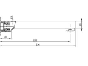 Mizu Soothe Bath Outlet 200mm Chrome
