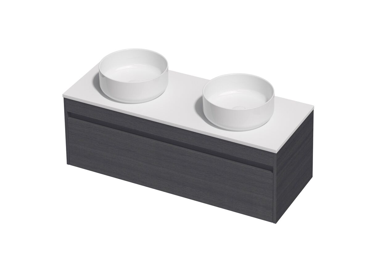 Posh Domaine Single 1200 Double Bowl 1 Drawer Wall Hung Colour Cherry Pie - Basin not included