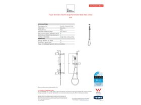 Specification Sheet - Faucet Strommen Vara Fin Single Rail Shower Matte Black (3 Star)