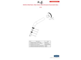 Component Listing - Milli Etch Wall Basin / Bath Outlet 160mm Brushed Gunmetal (6 Star)