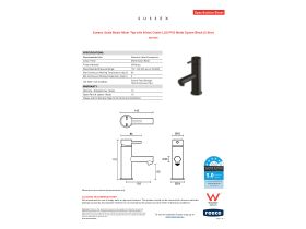 Specification Sheet - Sussex Scala Basin Mixer Tap with 90mm Outlet LUX PVD Matte Opium Black (5 Star)