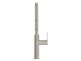 Supporting Image 2 - Mizu Soothe MK2 Gooseneck Pull Out Sink Mixer Curved Brushed Nickel (5 Star) Lead Free - Front
