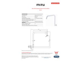 Specification Sheet - Mizu Drift Gooseneck Shower Arm Only White