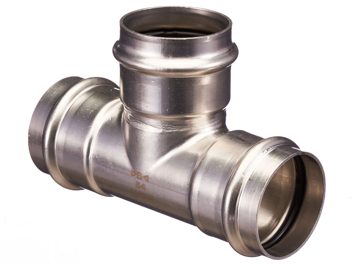 >B< Press Stainless Steel Equal Tee 54mm