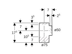 Geberit Junction 75mm x 50mm x 88.5 Degree