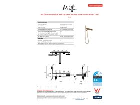 Specification Sheet - Milli Etch Progressive Bath Mixer Tap System with Handshower Brushed Bronze (3 Star)