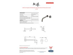 Specification Sheet - Milli Pure Progressive Wall Bath Mixer Tap System 250mm PVD Brushed Gunmetal
