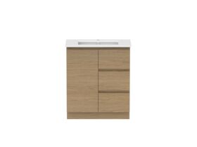 Hero - Posh Domaine 750mm Floor Mount Vanity Unit Conventional Matte White Ceramic Top