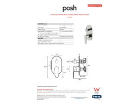 Specification Sheet - Posh Solus Shower Mixer Tap with Diverter Brushed Nickel