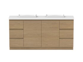 Hero - Posh Domaine 1800mm Ensuite Floor Mount Vanity Unit Double Bowl 50mm Top
