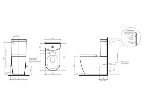 Caroma Forma Close Coupled Back To Wall Back Inlet Over Height Rimless Toilet Suite with Soft Close Quick Release Seat White (4 Star)