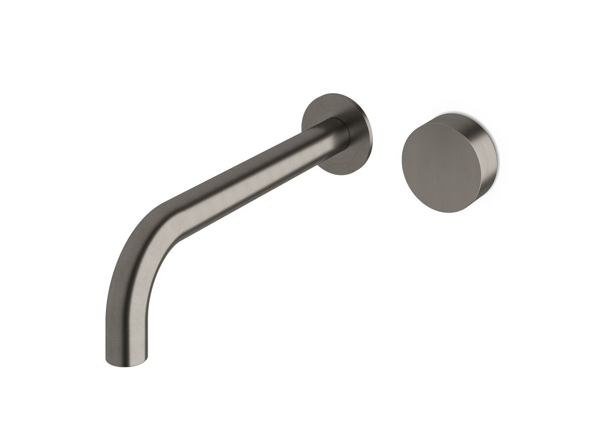 Sussex Pure Progressive Wall Bath Mixer Tap System 250mm PVD Brushed Gunmetal