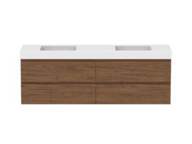 Hero - Posh Domaine 1800mm Wall Hung Twin Vanity Unit All-Drawer Double Bowl 90mm Top