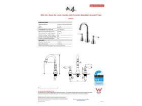 Specification Sheet - Milli Voir Basin Set Lever Handle with Porcelain Handles Chrome (5 Star)