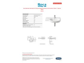 Specification Sheet - Roca Meridian Wall Basin & Fixing Kit Right Hand Bowl with Overflow 750mm 1 Taphole White