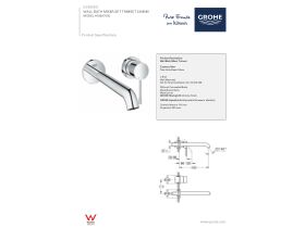 Technical Guide - GROHE Essence New Wall Bath Mixer Set 230mm Chrome