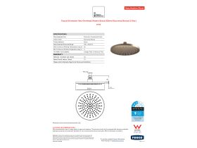 Specification Sheet - Faucet Strommen Vara Overhead Shower Brass 200mm Discovery Bronze (3 Star)