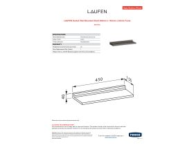 Specification Sheet - LAUFEN Kartell Wall Mounted Shelf 450mm x 155mm x 40mm Fume