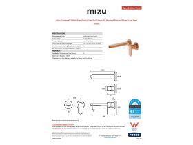 Specification Sheet - Mizu Soothe MK2 Wall Basin/Bath Mixer Set 2 Piece Kit Brushed Bronze (6 Star) Lead Free
