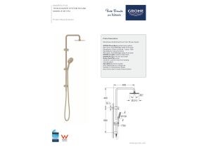 Technical Guide - GROHE Rainshower SmartActive Twin Rail Shower Round with Top Rail Water Inlet Brushed Nickel (3 Star)