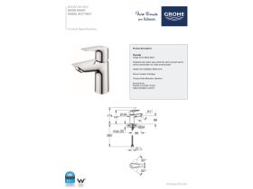 Technical Guide - Grohe Bauedge New Basin Mixer Chrome (6 Star) Lead Free