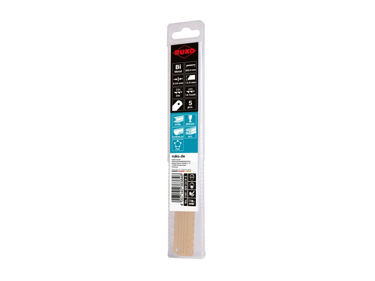 Ruko Hacksaw Blade 300mm X 24t (5 pack)