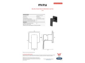 Specification Sheet - Mizu Bloc Shower Mixer Kit Matte Black Lead Free