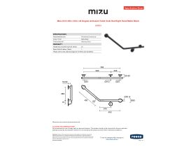 Specification Sheet - Mizu Drift 450 x 450 x 40 Degree Ambulant Toilet Grab Rail Right Hand Matte Black