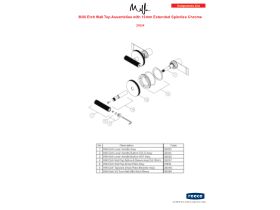 Component Listing - Milli Etch Wall Top Assemblies with 15mm Extended Spindles Chrome