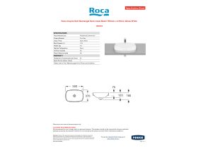 Specification Sheet - Roca Inspira Soft Rectangle Semi Inset Basin 550mm x 370mm Gloss White
