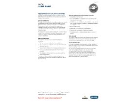 Warranty - Vada Sump Pump