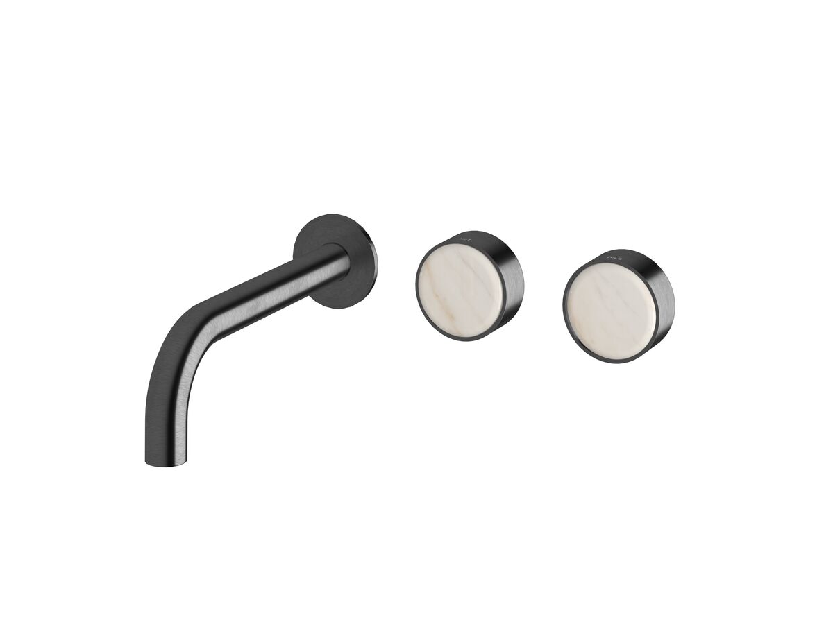 Supporting Image - Sussex Pure Elemental Wall Basin Hostess System 200mm PVD Brushed Gunmetal (3 Star) Lead Free with Aurora Insert