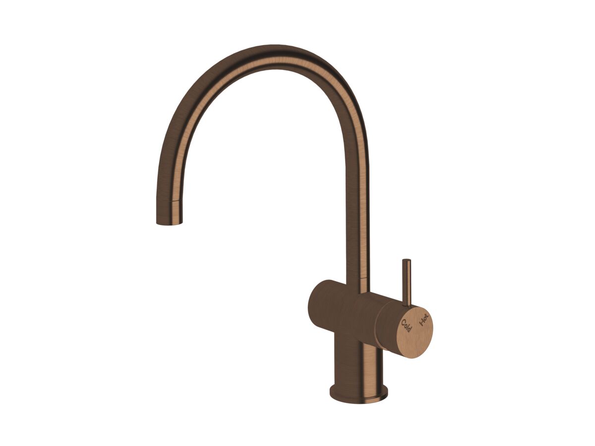 Hero - Sussex Scala Sink Mixer Curved Large Right Hand PVD Brushed Bronze (4 Star) Lead Free