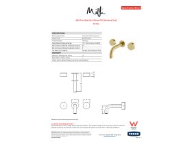 Specification Sheet - Milli Pure Bath Set 160mm PVD Brushed Gold