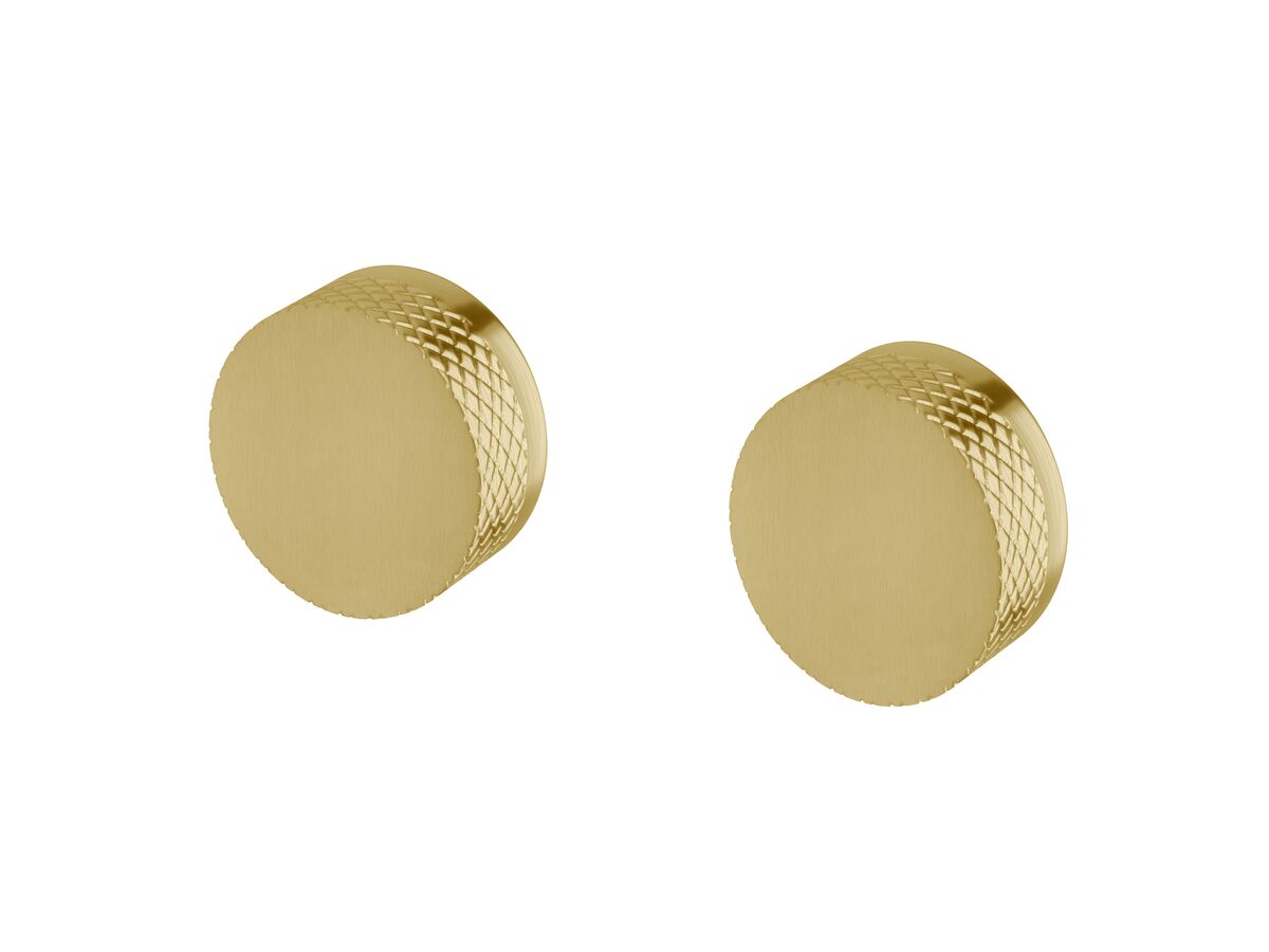 Sussex Pure Wall Top Assembly Taps with Diamond Textured Handles PVD Brushed Gold