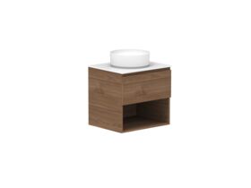 Supporting Image - Posh Domaine 600mm Wall Hung Vanity Unit All-Drawer Open Shelf 12mm Durasein Top